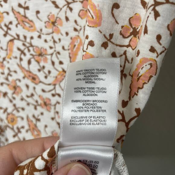 Lucky Brand Cream Floral Sleeveless Tank Top - Size S - Picture 3 of 4